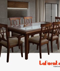 Mesa neoclásica tapa vidrio